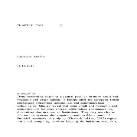 CHAPTER TWO13Literature Review041