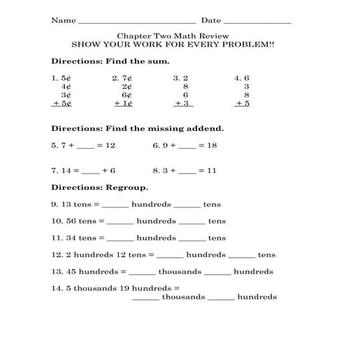 Chapter Two Math Review