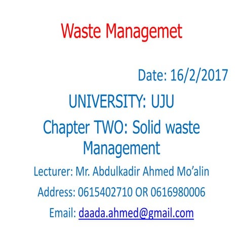 daada Chapter two waste managemet