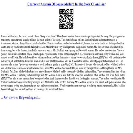Character Analysis Of Louise Mallard In The Story Of An Hour PPT Character Analysis Of Louise Mallard In The Story Of An Hour PPT