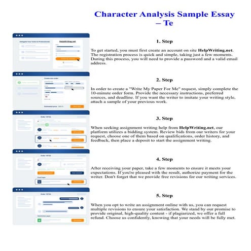 Character Analysis Sample Essay Te. Online assignment writing service.