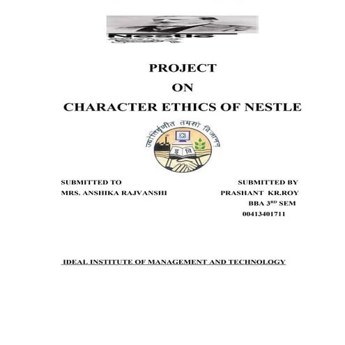 Character atheics of nestle