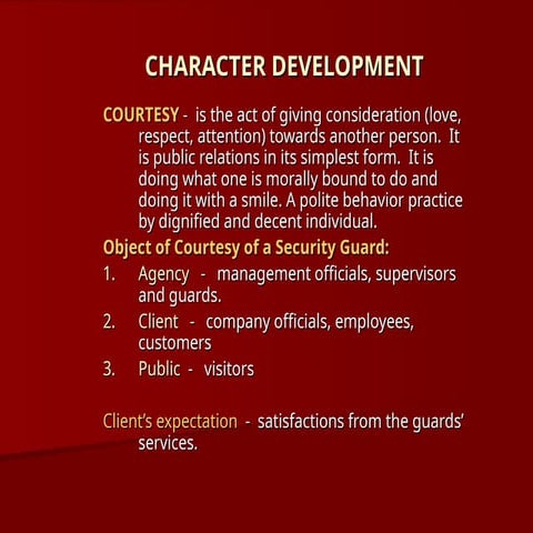 CHARACTER DEVELOPMENT - Courtesy for security.ppt