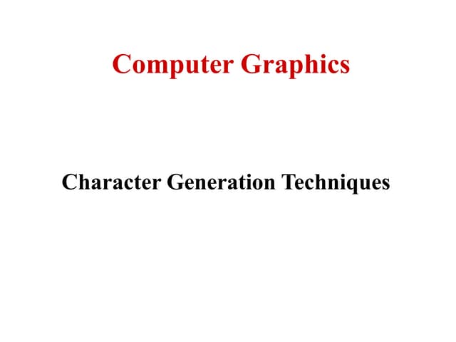 Character generation