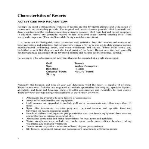 planning resort planning | PPT
