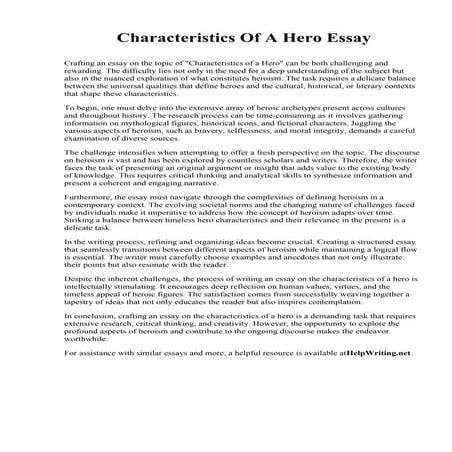 Characteristics Of A Hero Essay.pdf