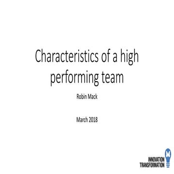 Characteristics of a high performing team | PPTX