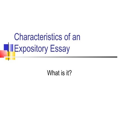 Characteristics of an expository essay