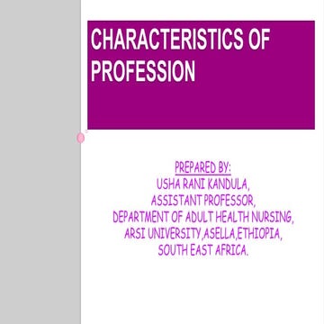 Characteristics of a nursing profession