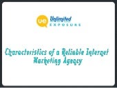 Characteristics of a Reliable Internet Marketing Agency