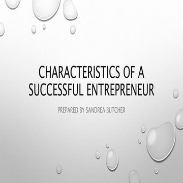 Characteristics of a successful entrepreneur