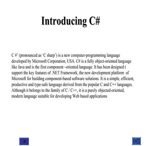 Characteristics of c# | PPT