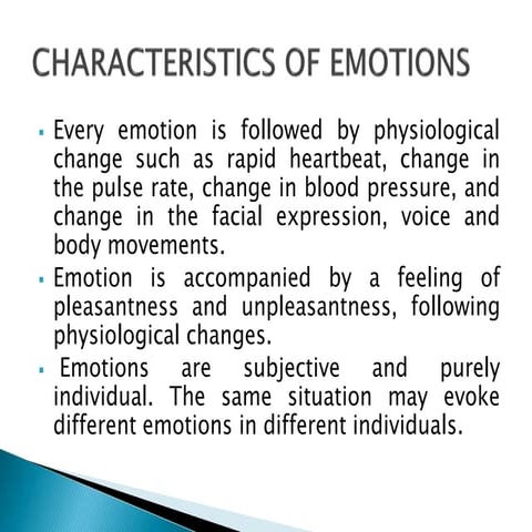 Characteristics of emotions