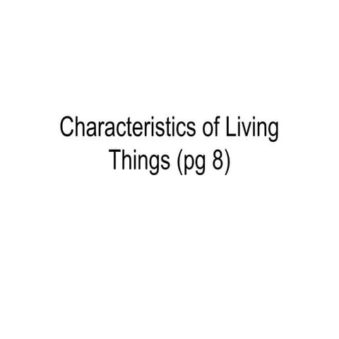 Characteristics of life2012