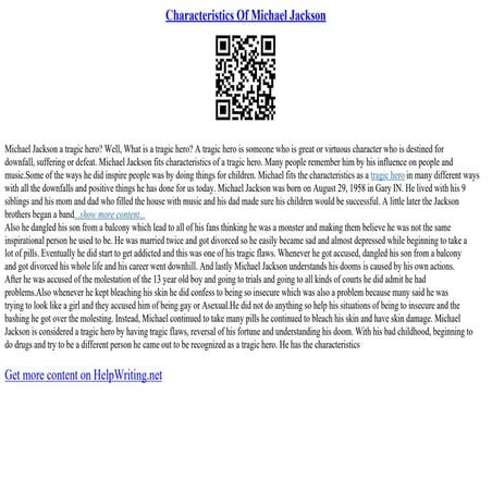 Characteristics Of Michael Jackson