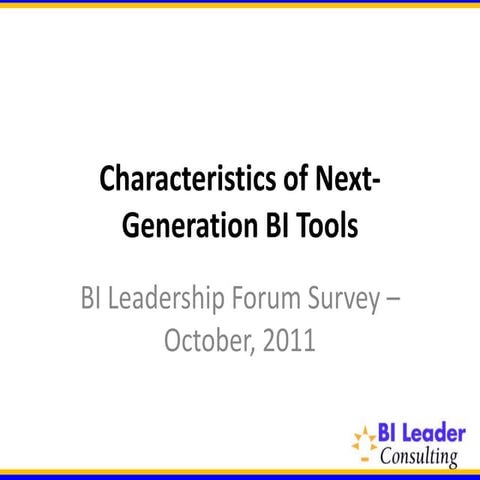 Characteristics of next generation bi tools - bi leadership web site