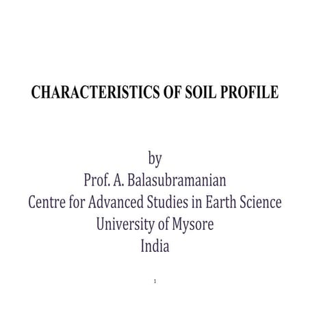 Characteristics of soil profile