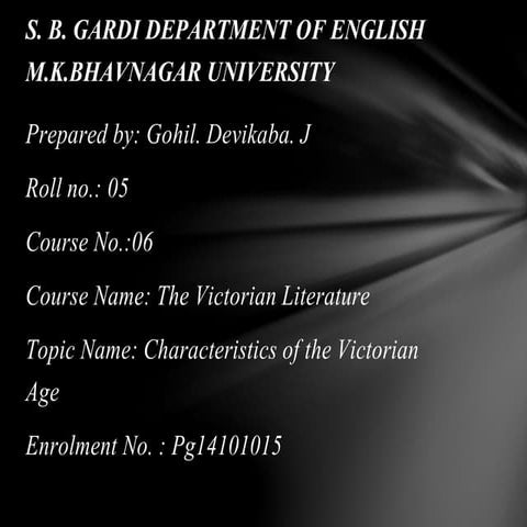 Characteristics of the Victorian age