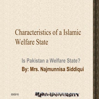 Characteristics Of Welfar State