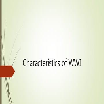 Characteristics of WWI