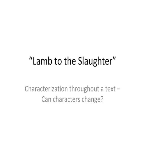 Characterization can characters change