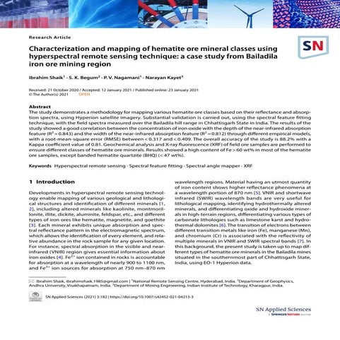 Remote sensing for mineral exploration | PDF