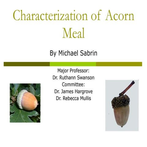 Characterization Of Acorn Meal | PPT