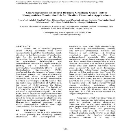 Characterization of hybrid reduced graphene oxide   silver nanoparticles cond...