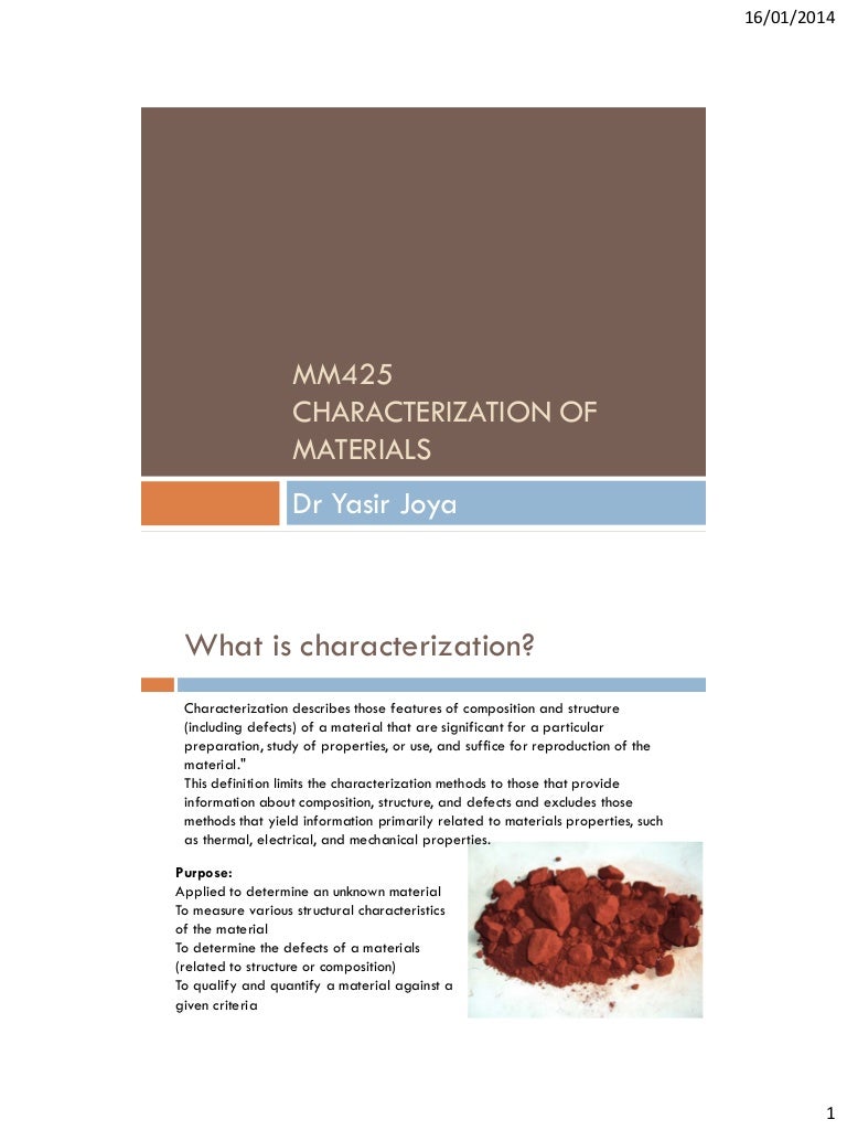Characterization of materials lec2 3