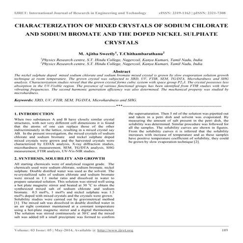 Characterization of mixed crystals of sodium chlorate and sodium bromate and ...