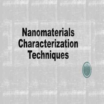 characterization of nanomaterials by technology