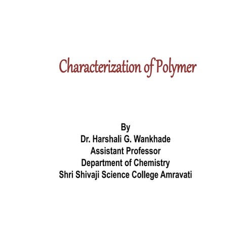 Characterization of polymer