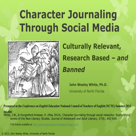 Character journaling through social media