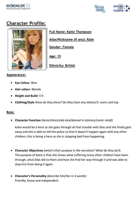 Jake Character Profile | DOCX