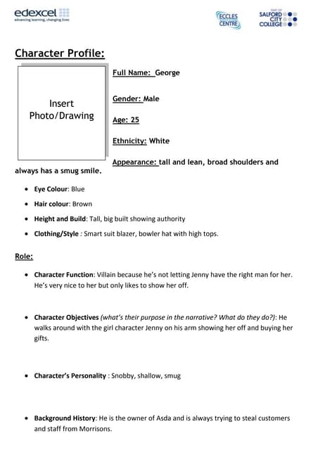 Jake Character Profile | DOCX