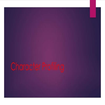 Character Profiling