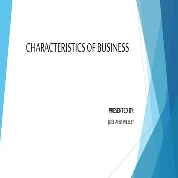 Characterstics of business