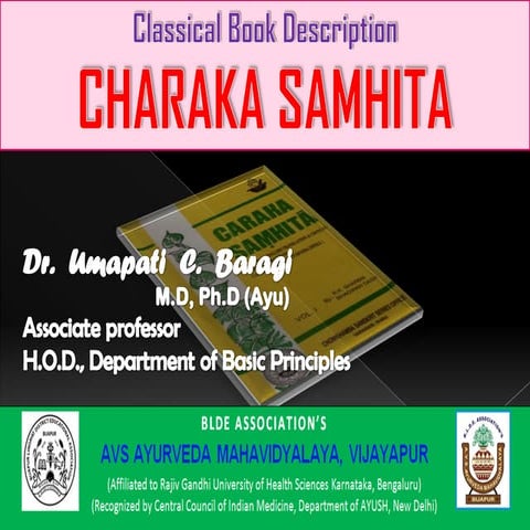 Classical Book Description -  CHARAKA SAMHITA 