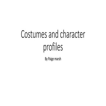 costume and characeter profile