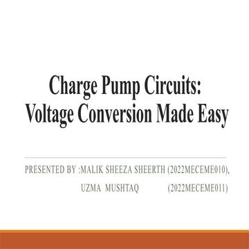 Charge Pump Circuits charge pump circuit