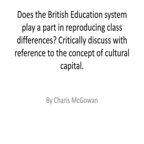 Charis cultural capital and education | PPTX