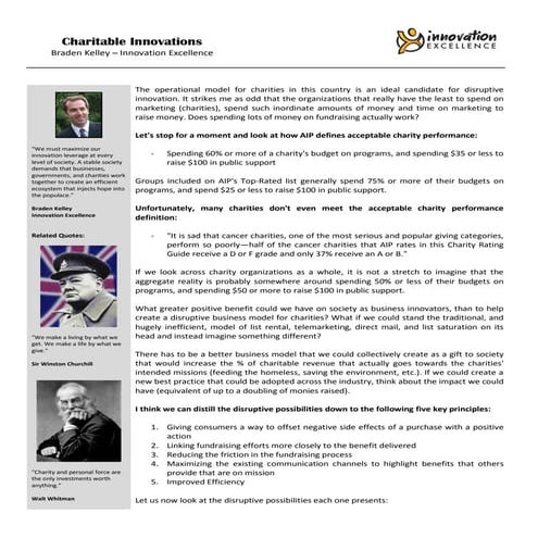 Charitable Innovation - Disrupting for Good