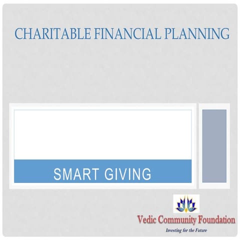 Smart Giving - Charitable financial planning
