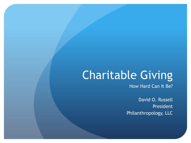Charitable Giving with David Russell