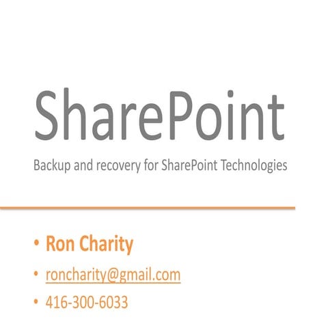 SharePoint Backup best Practices