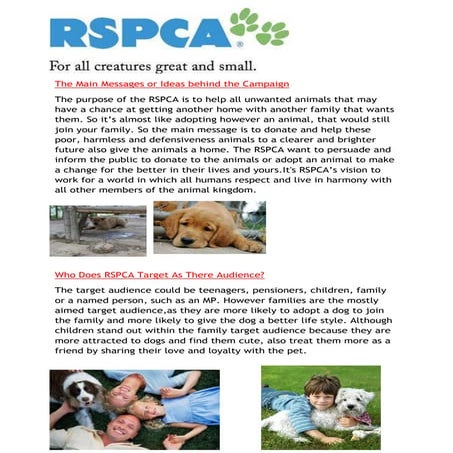 Charity campaign  rspca