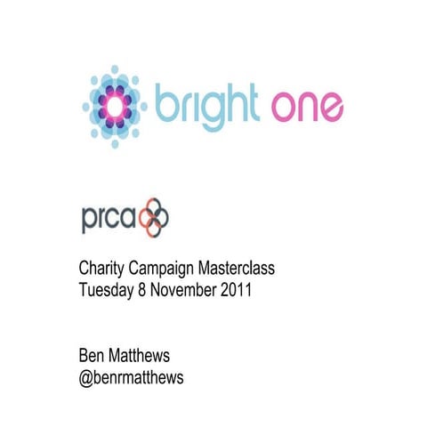 PRCA Charity Campaign Masterclass