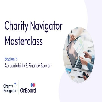 Charity Navigator Masterclass - Accountability and Finance Beacon