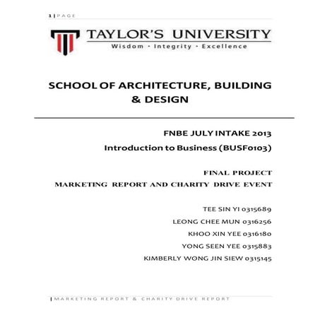 Business Charity Drive Report