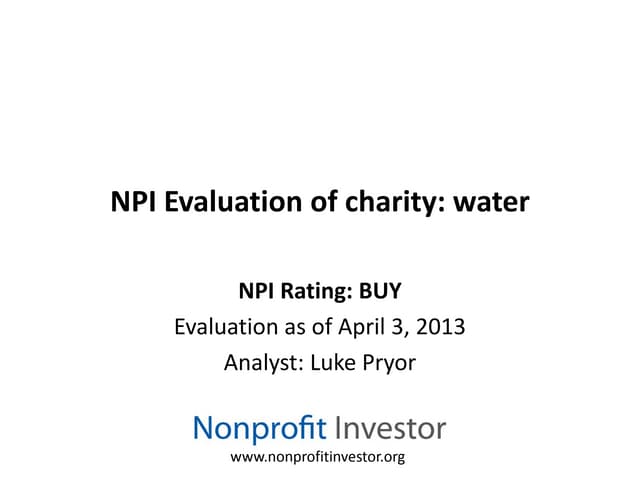 Charity: water Rating Summary